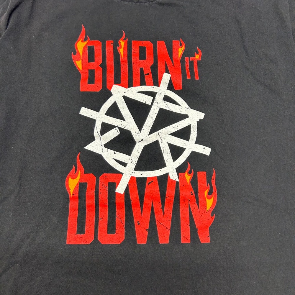 WWE Seth Rollins Burn It Down Black Graphic T-Shirt Mens XL Wrestling Tee - Picture 2 of 8